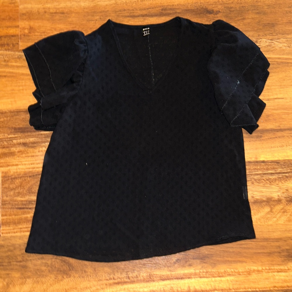 Black Puff Sleeve Top